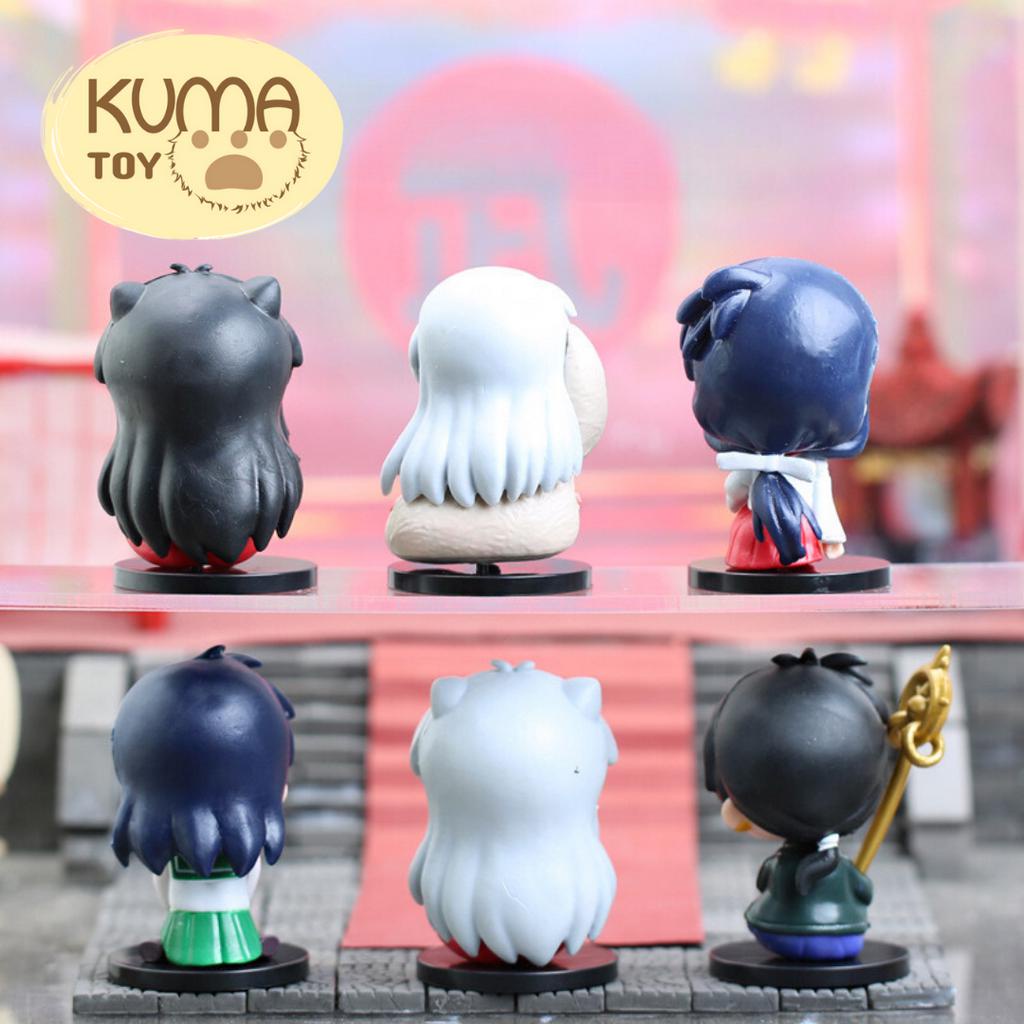 Mô hình 6 nhân vật Inuyasha Sesshomaru Kagome Kikyo Miroku chibi cao 7cm