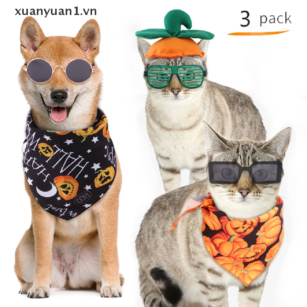 1 Set Phụ Kiện Nón Và Cài Tóc Hóa Trang Halloween Cho Thú Cưng