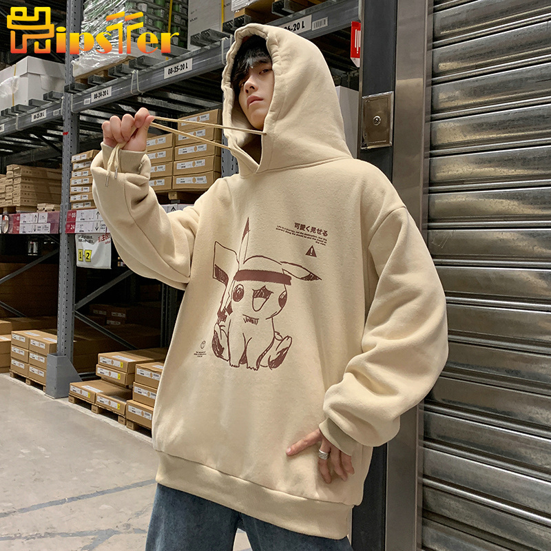 Áo Khoác Hoodie Tay Dài In Hoạt Hình Pikachu Dễ Thương Cho Các Cặp Đôi