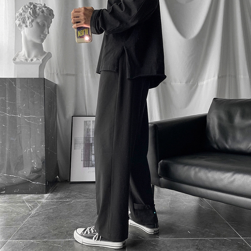 Solid Color Slack Pant Base Summer Thin Jogger Pants Men's Hot Sale Clothing Wide Leg Straight Casual Pants Males