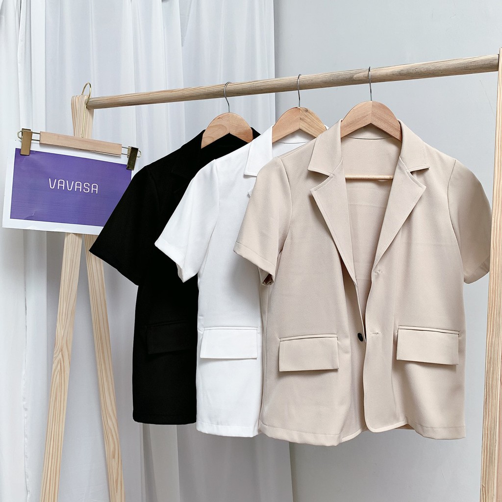 Áo blazer nữ tay ngắn 1 lớp kiểu bigsize hàn quốc VAVASA AB03