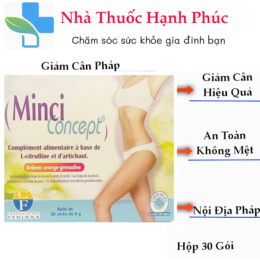 Giảm cân Minci Concept, Pháp  giảm mỡ bụng eo đùi cho phụ nữ an toàn, không gây mệt mỏi, mất nước