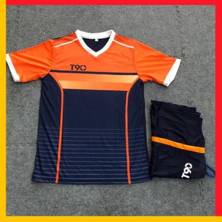 [Xả kho - Cắt Lỗ] Bộ Quần Áo Bóng Đá Không logo T90 màu cam chất đẹp thoáng mát sale cực sốc