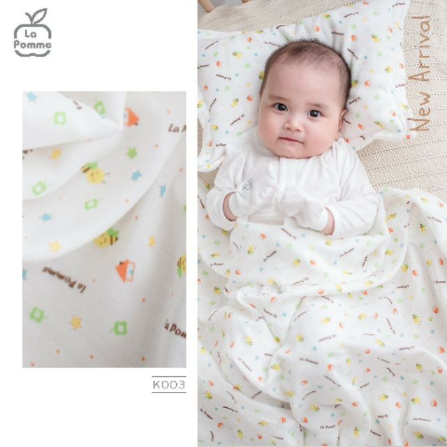 [CHÍNH HÃNG] Khăn đa năng sợi tre lụa mềm mại an toàn cho bé 120*120 La Pomme