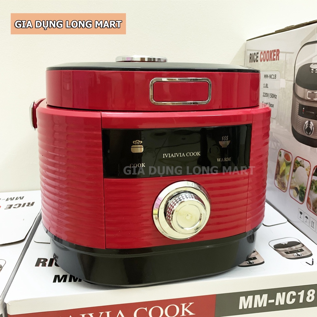 Nồi Cơm Điện IVIAIVIA MM - NC18 Dung tích 1.8 Lít  - Tặng Kèm Giá Hấp, Hàng Chính Hãng Bảo Hành 12 Tháng