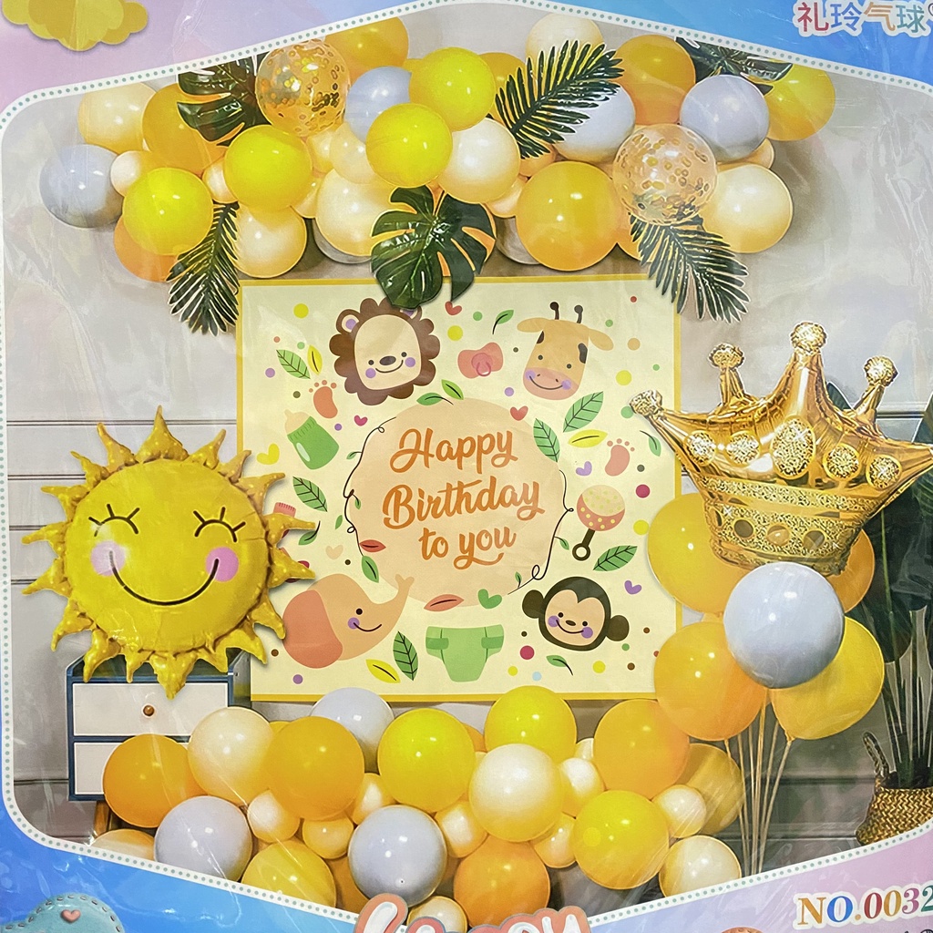 [Ảnh thật] Set trang trí sinh nhật HPBD đầy đủ phụ kiện