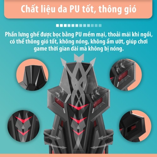 GYM19 - (HÀNG TỒN KHO)Ghế gaming cao cấp có gối massage lưng, ngã 135 độ model E05 mẫu mới 2021 màu hồng/trắng