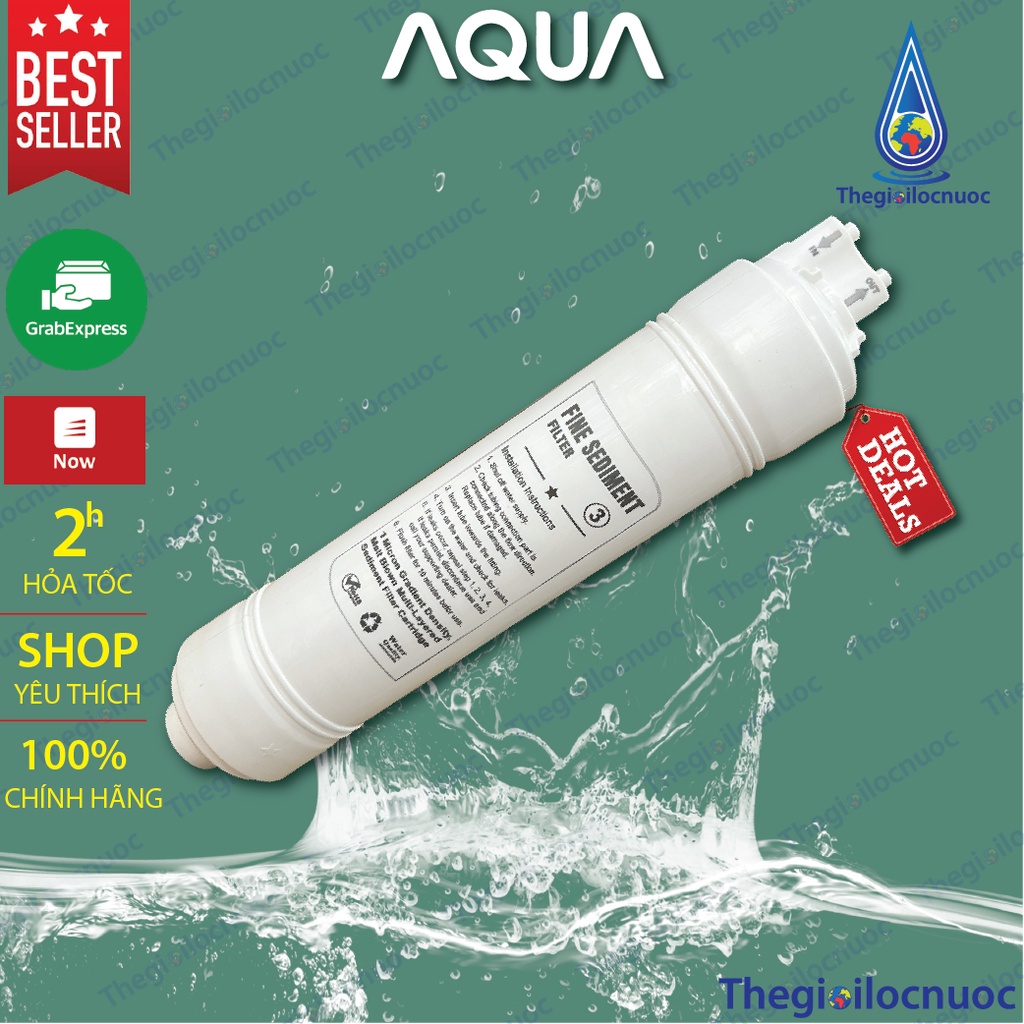 Bộ lõi lọc thô 123 đúc AQUA nối nhanh dùng cho KORIHOME, SUNHOUSE, KANGAROO, MUTOSI