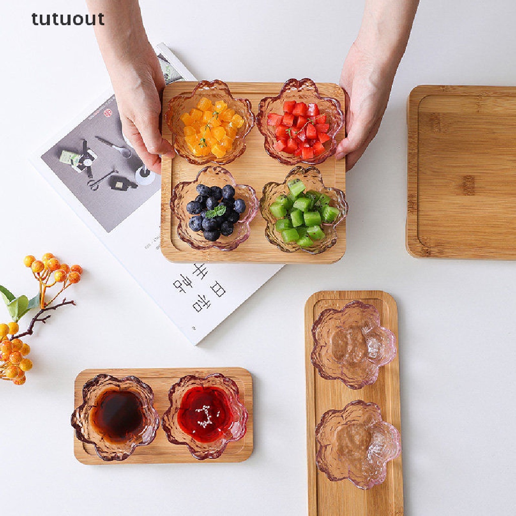 Đĩa Thủy Tinh Đựng Nước Chấm Hình Hoa Anh Đào Phong Cách Bắc Âu