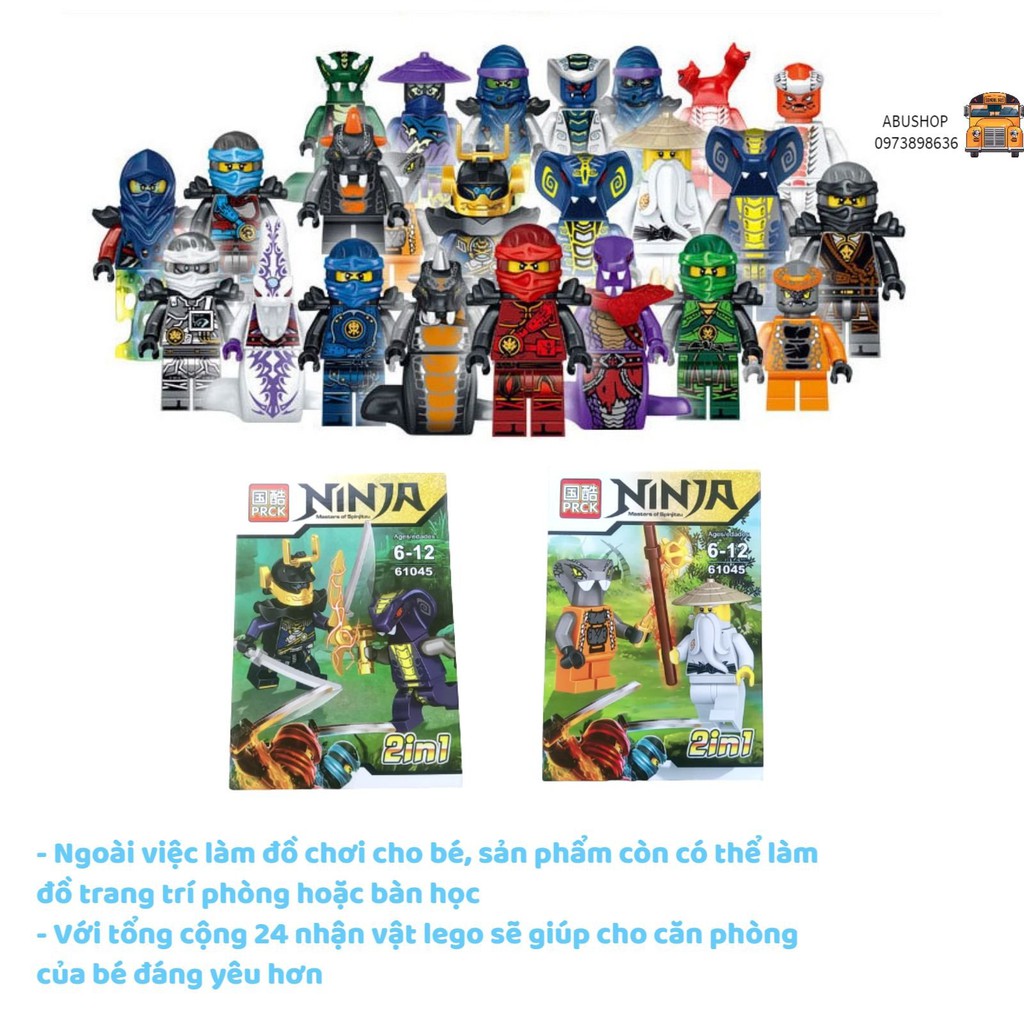 Lego NINJA rắn 2in1 -  Đồ chơi trẻ em lắp ráp, Lego cao cấp sưu tập bộ 2in1 nhân vật ninja hottrend A68