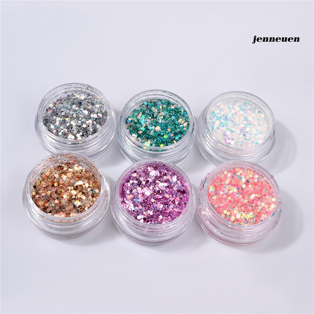 [Hàng mới về] Set 6 Hộp Kim Tuyến Nhiều Màu Sắc Trang Trí Móng Tay