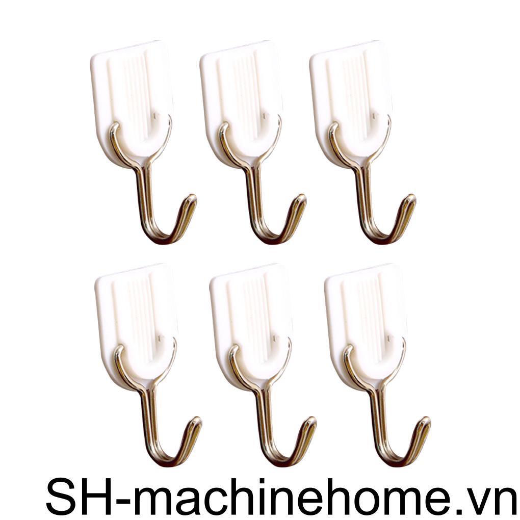 Set 6 Móc Treo Đồ Dán Tường Tự Dính Có Thể Tháo Rời Cho Nhà Tắm