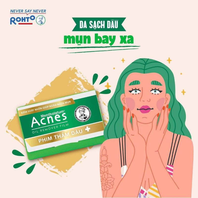 PHIM THẤM DẦU ACNES - Acnes Oil Remover Film Màu Xanh