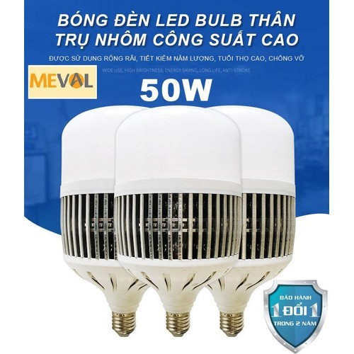 Bóng đèn Led Bulb 50w công suất, đui E27, tản nhiệt NHÔM, ánh sáng trắng, dùng cho chụp ảnh, live stream