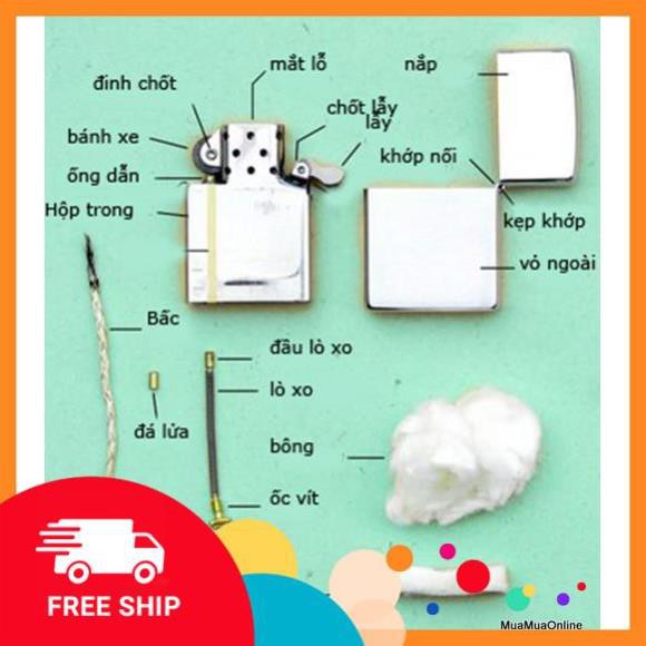 💥XẢ HÀNG💥 Đá Quẹt Zippo Tặng Kèm Tim Hàng Cao Cấp