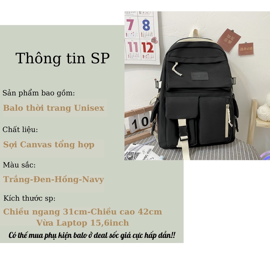 Balo Nam Nữ Unisex ♥️FreeShip♥️ Cặp Đi Học Thời Trang Ulzzang Hàn Quốc BA01