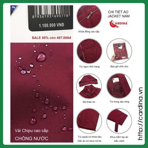Áo Khoác Gió Nam JACKET 2 Lớp CARDINA Cao Cấp, Chống nước, Chống Nhăn nhàu, cản gió, giữ ấm, chống nước, giá tốt