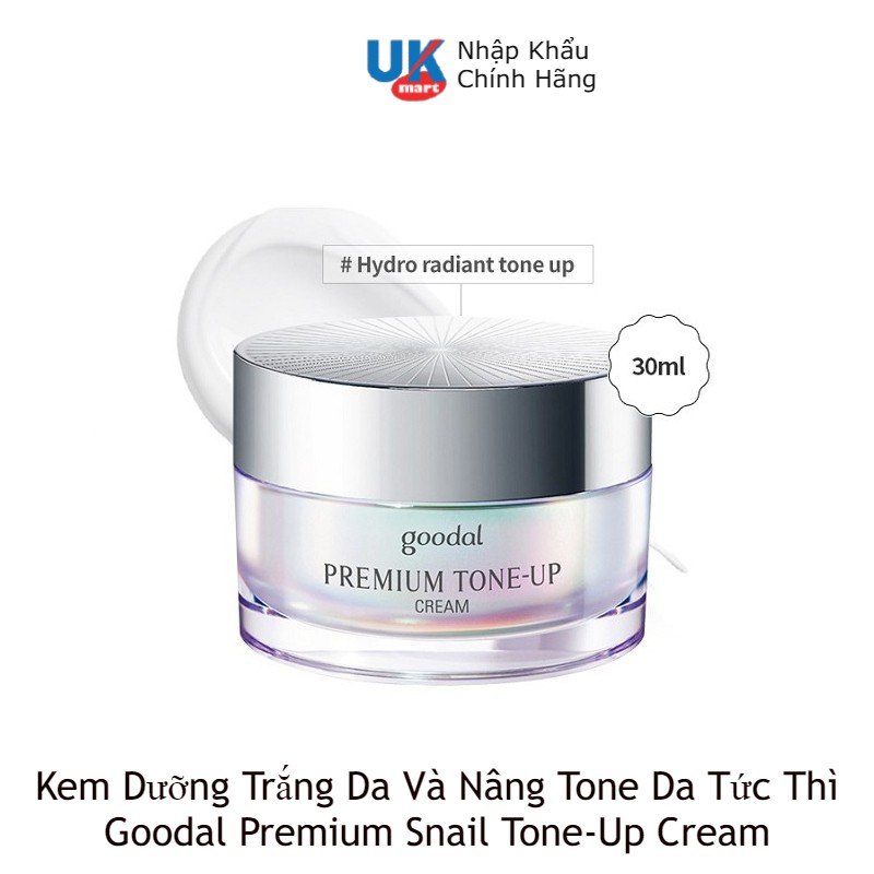 Kem Dưỡng Trắng Da Và Nâng Tone Da Tức Thì Goodal Premium Snail Tone-Up Cream 30ml