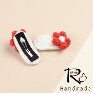 Kẹp tóc bông hoa đơn giản thanh lịch, cặp tóc len Handmade hàng đẹp 6cm [Ảnh thật+Hàng sẵn]