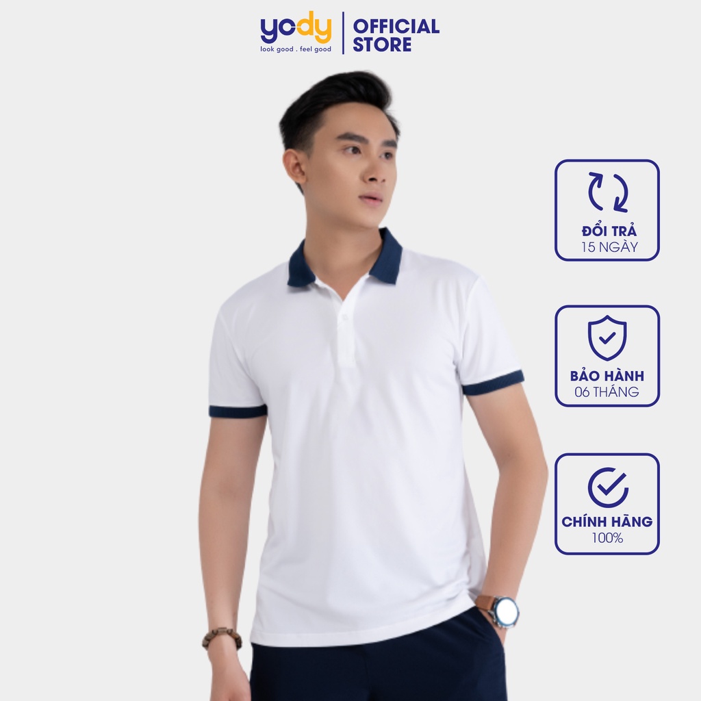 Áo polo Nam YODY Cotton coolmax phối bo cá tính APM4233