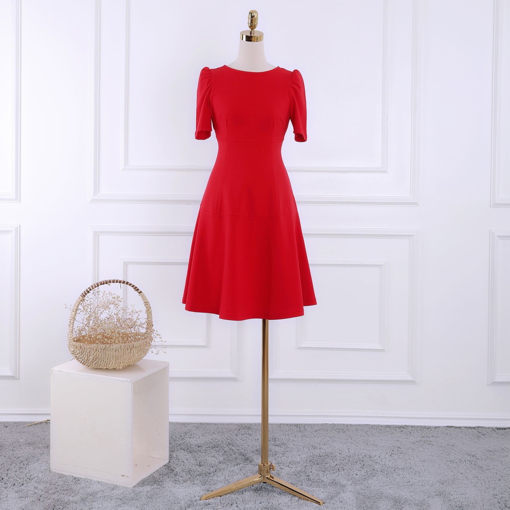 Đầm nữ tay bồng, cổ tròn, dáng xòe , thiết kế cao cấp TKFASHION DK873