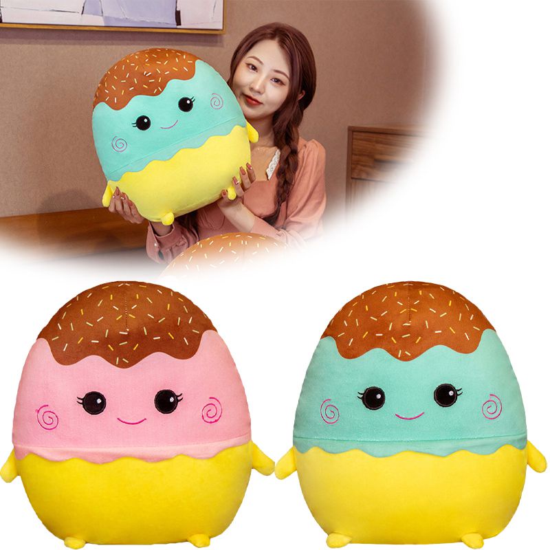 Gối Nhồi Bông Hình Bánh Kem / Dâu Tây / Matcha 3d Sáng Tạo