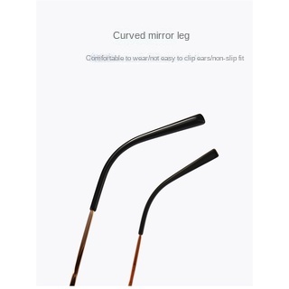 Kính Chống Ánh Sáng Xanh Nửa Gọng Kim Loại Titan Nguyên Chất Siêu Nhẹ Phong Cách Doanh Nhân Cho Nam Và Nữ