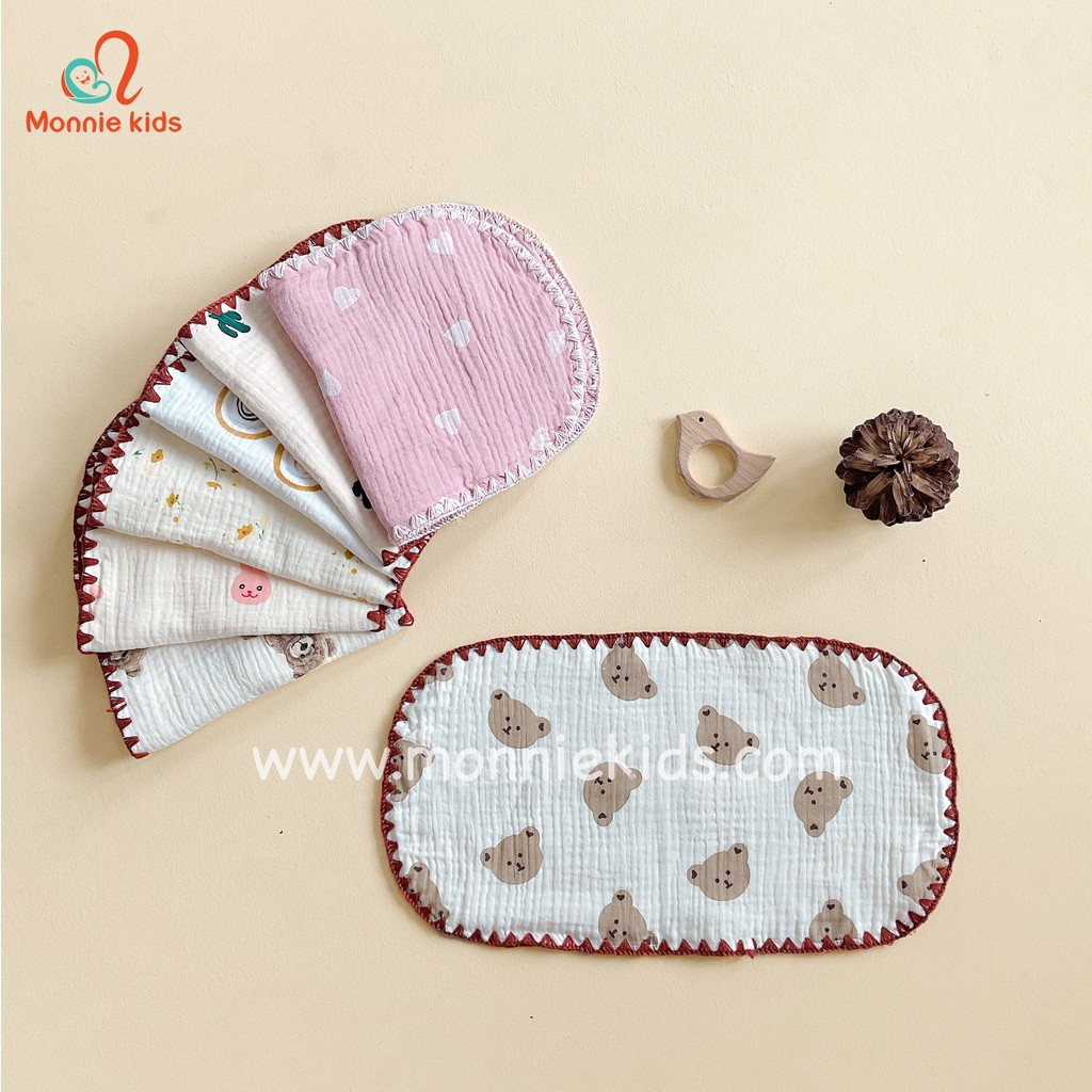GỐI MỎNG LÓT THẤM HÚT MỒ HÔI VẢI XÔ MUSLIN MOCHEE KÍCH THƯỚC 15X30CM