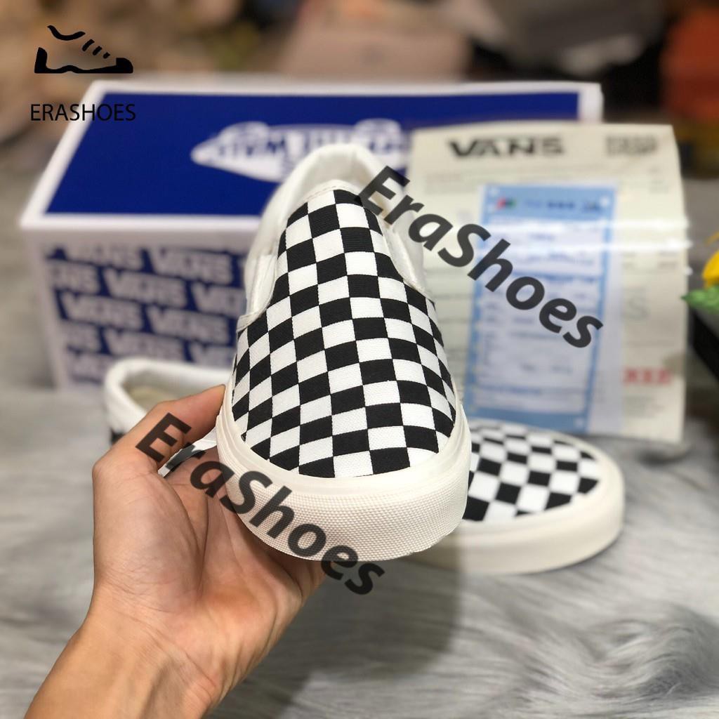 freeship unisex [EraShoes] Giày Vans vault caro (Checkerboard Slip On) Bản SlÊU CẤP Nam/Nữ (Chụp tại Shop)