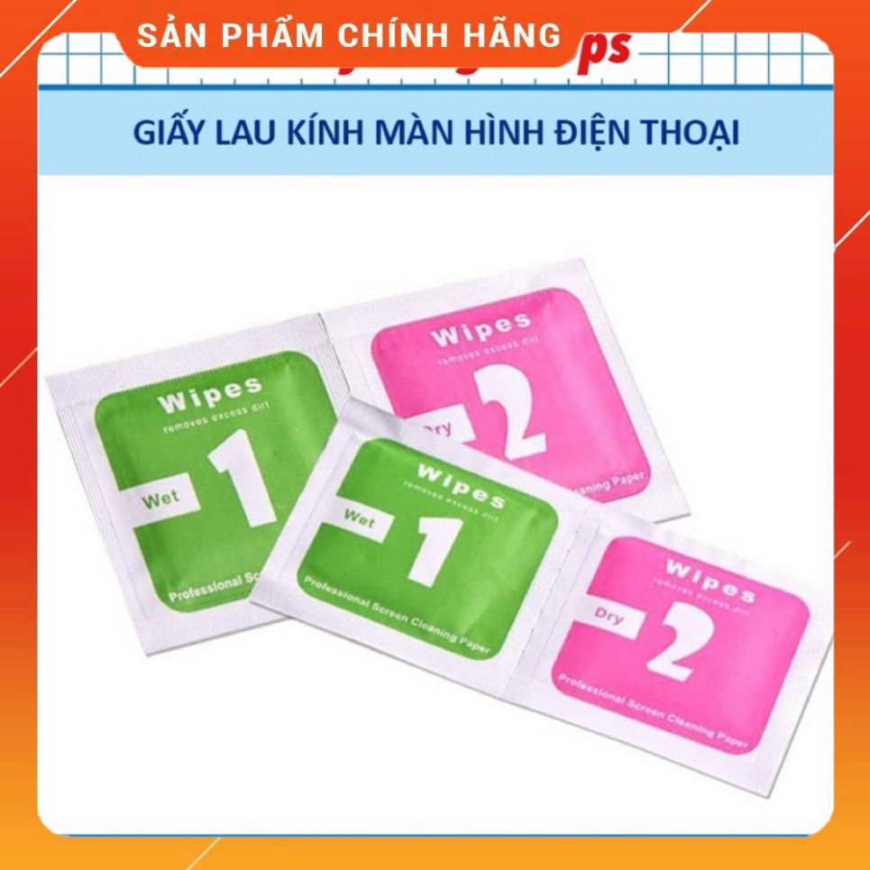 Combo 2 giấy lau 1-2 màn hình điện thoại, kính đeo, máy tính, ống kính máy ảnh vệ sinh các mặt kính siêu sạch