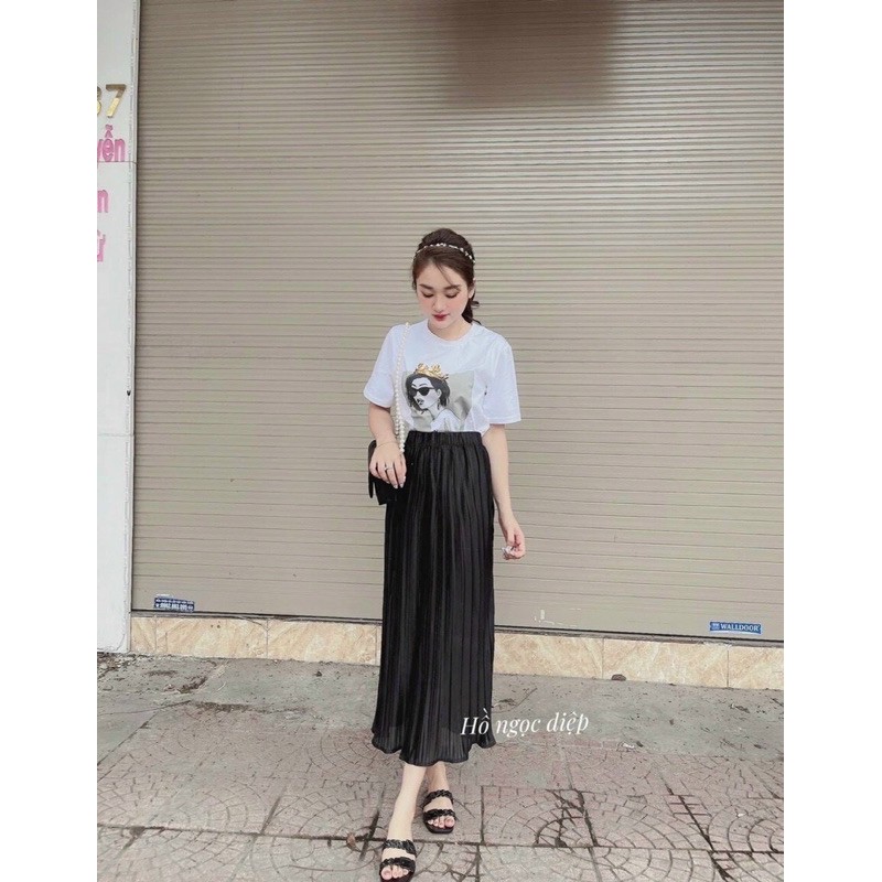 SET ÁO PHÔNG HÌNH MIX CHÂN VÁY XẾP LY DÁNG DÀI | BigBuy360 - bigbuy360.vn