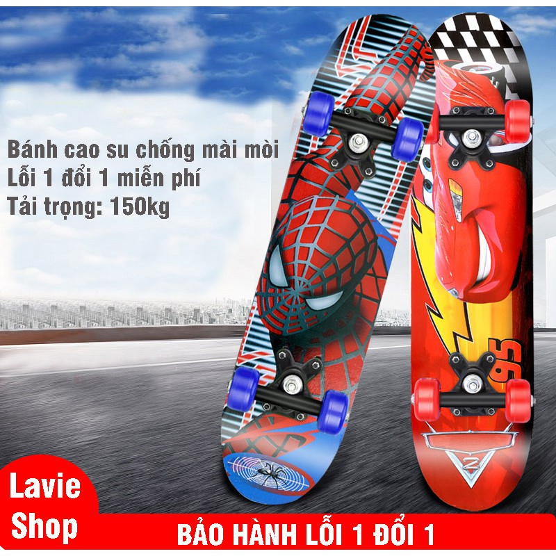 Ván Trượt Trẻ Em, Ván Trượt Skateboard Thể Thao Chất Liệu Gỗ Phong Ép Nhiệt Cao Cấp Họa Tiết Ngỗ Nghĩnh VT122