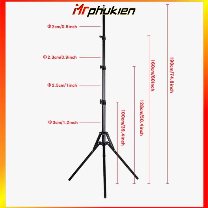 Chân đỡ điện thoại livestream, chụp ảnh, quay phim, gậy 3 chân để đèn livestream, máy ảnh cao ~2m - MrPhukien