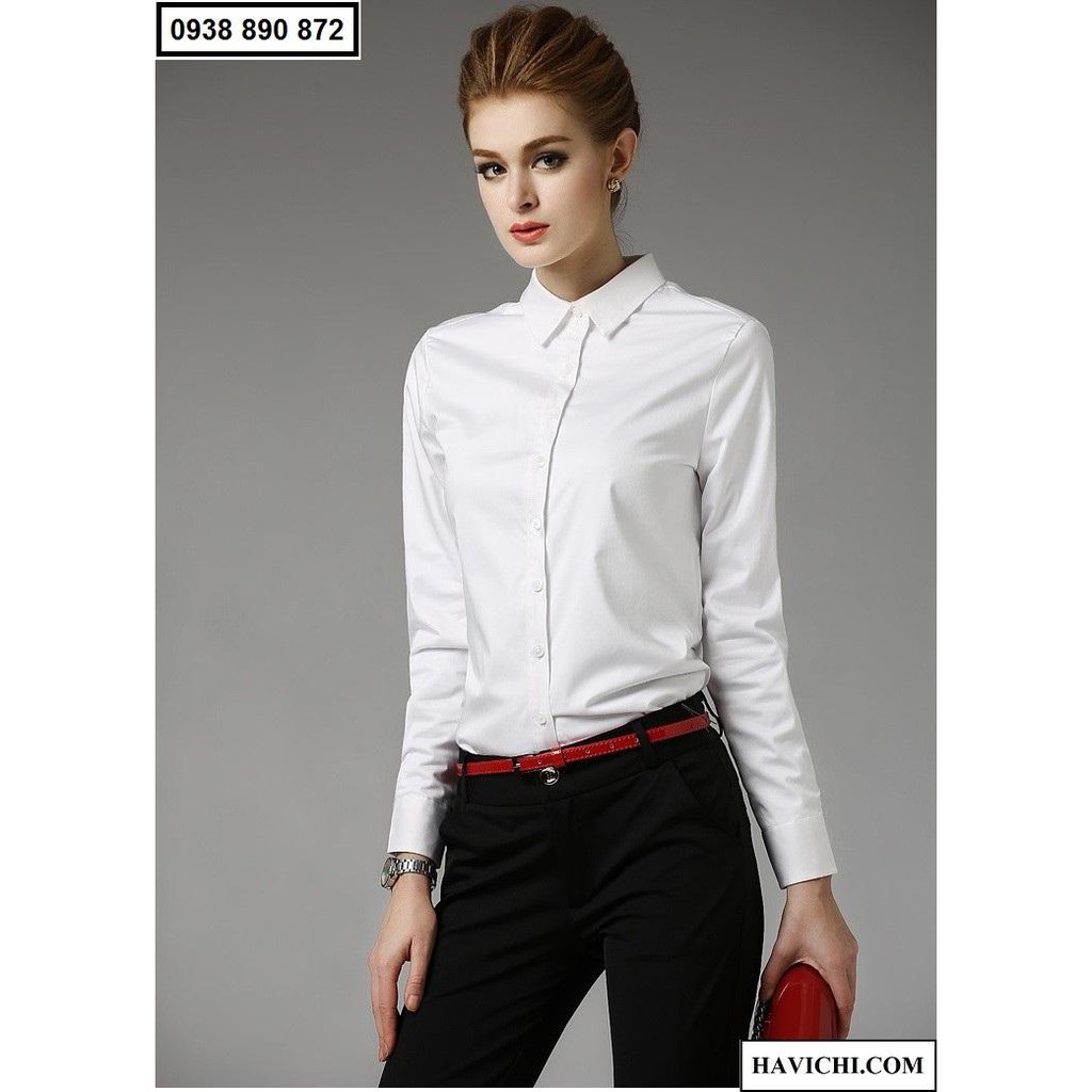 Áo Sơ Mi Nữ Trắng Công Sở Thoáng Mát Mềm Mịn