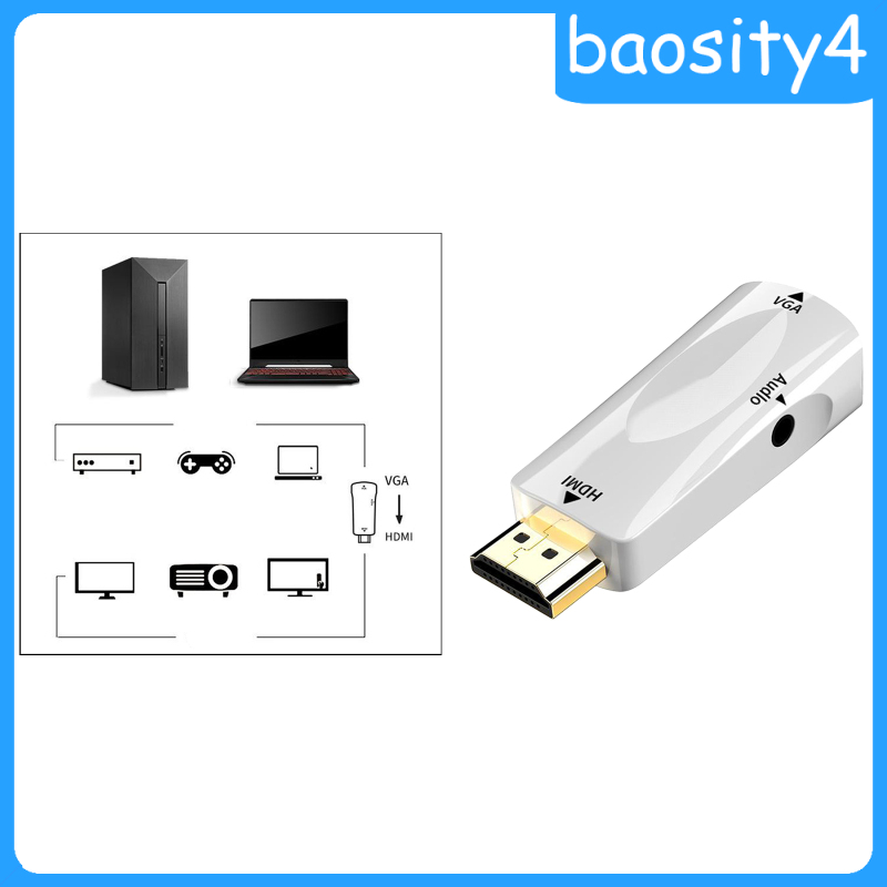 (Baosity4) Mini To Vga Adapter Easy To Use For Desktop Pc Monitor Chromebook