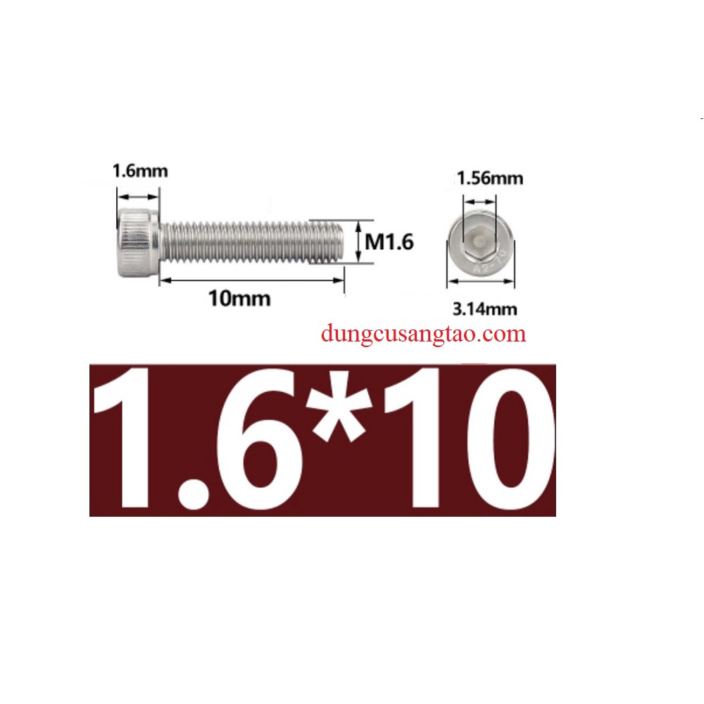 Ốc lục giác Inox M1.4 M1.6 / bu lông M1.6 M1.4
