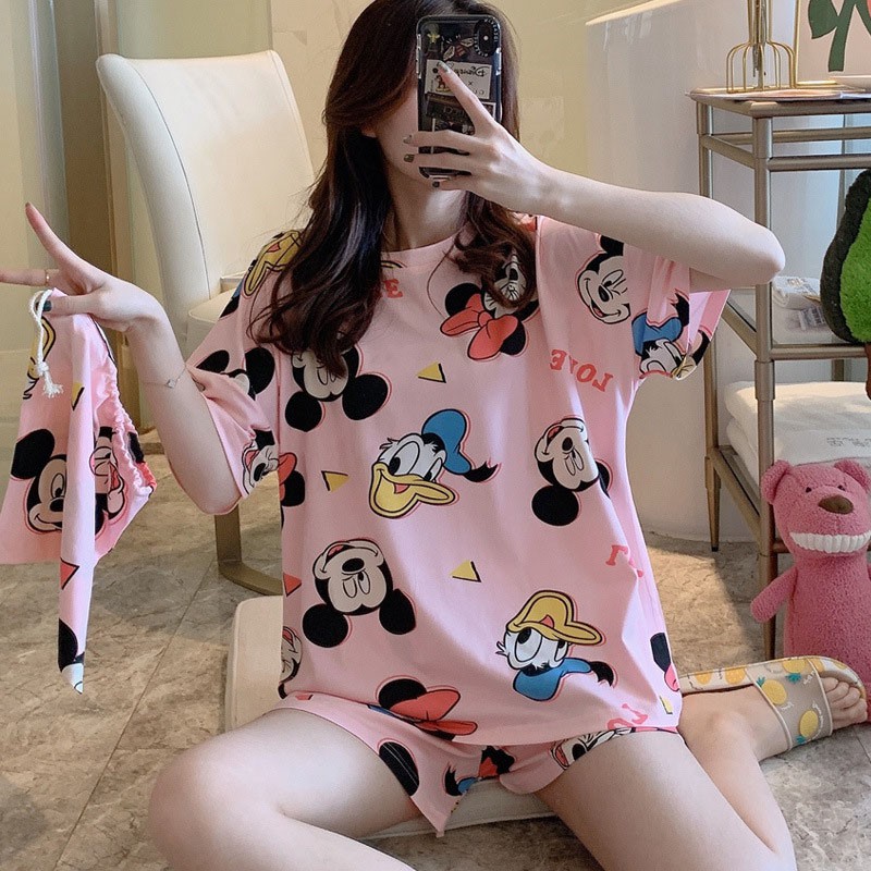 Đồ bộ nữ ❤️FREESHIP❤️ Bộ đồ ngủ cotton thun cộc tay mùa hè pijama hoạt hình cute dễ thương chất mềm mịn đẹp - BDN22 | BigBuy360 - bigbuy360.vn