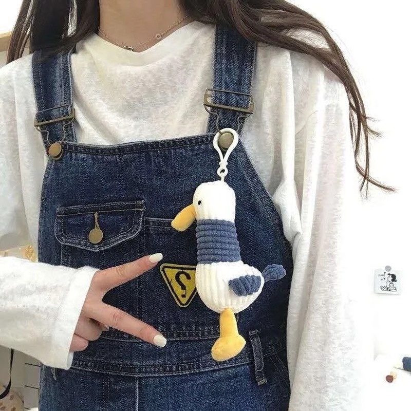 Móc Khóa Vịt Nhồi Bông Hoạt Hình Dễ Thương