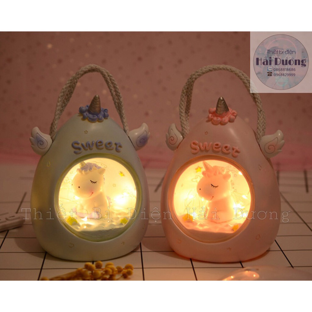 Đèn ngủ kỳ lân đáng yêu TN18119 có dây treo tiện lợi - trang trí căn phòng vintage decor siêu dễ thương tiết kiệm giá rẻ