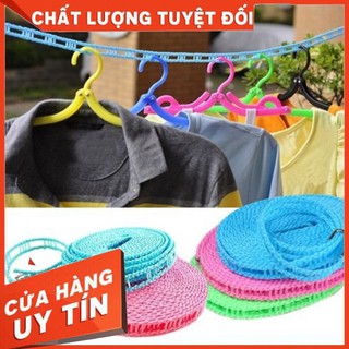 dây phơi quần áo ,dây phơi đồ thông minh dài 5m nhiều lỗ cho móc treo đồ chống gió thổi tiện lợi