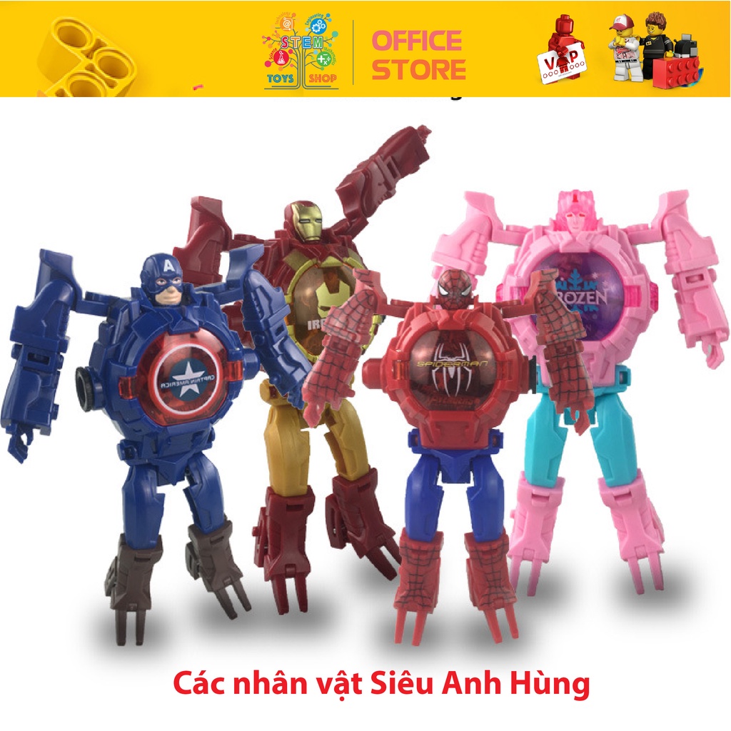 CÓ CHIẾU HÌNH - Đồng Hồ Biến Hình Các Nhân Vật Siêu Anh Hùng Venger / Elsa Đeo Tay Cho Bé Trai/ Bé Gái
