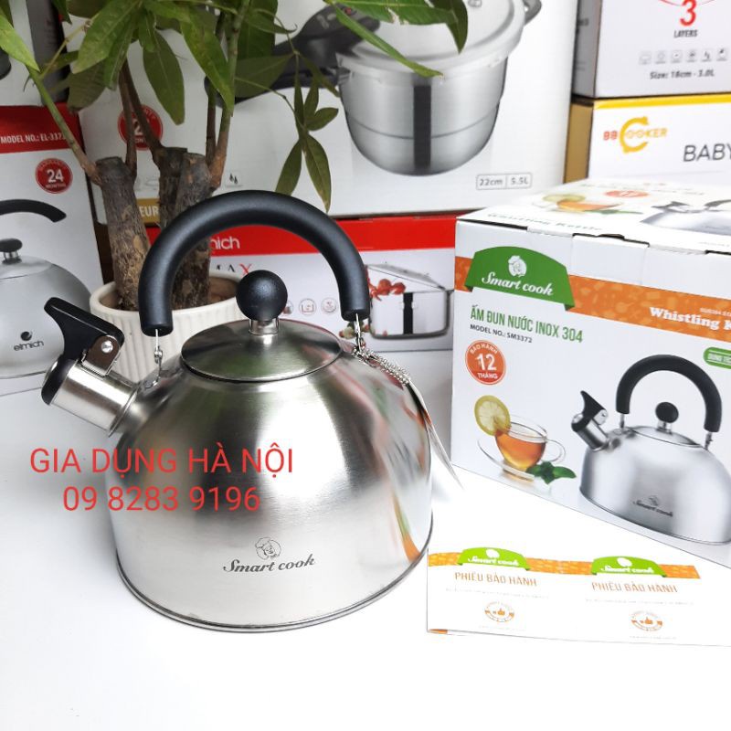 Tiết kiệm năng lượng Ấm đun nước inox Elmich Smartcook 3372, 3328 2,5L ❤ có ảnh,video thật của shop