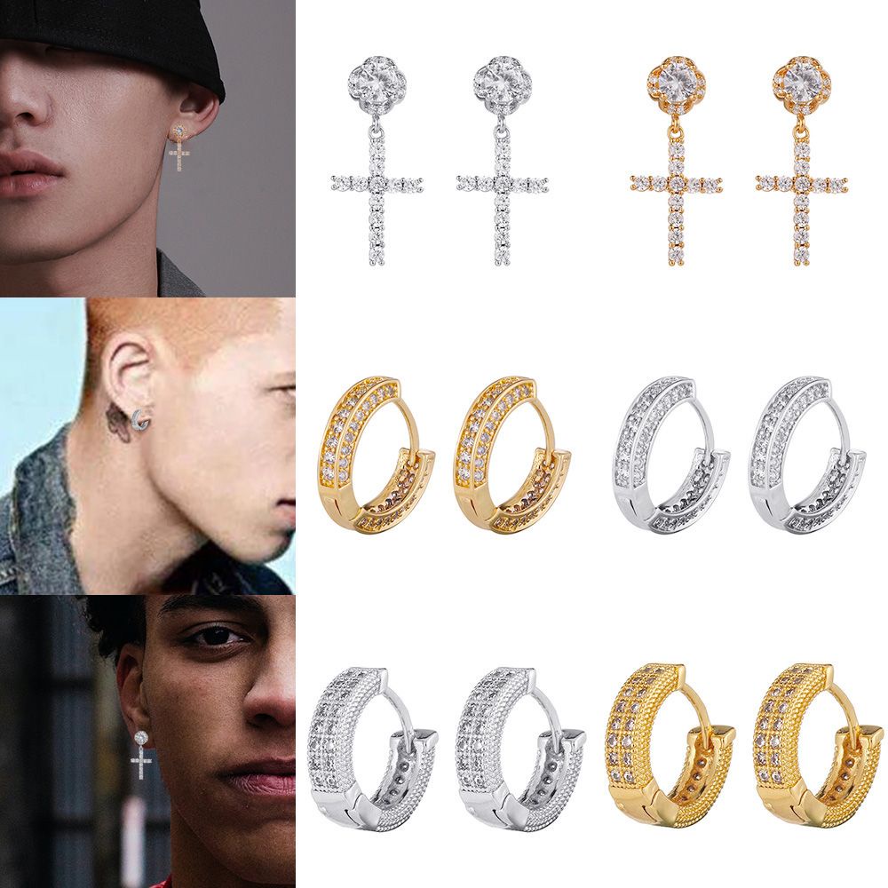 Khuyên Tai Tròn Đính Đá Zircon Thời Trang