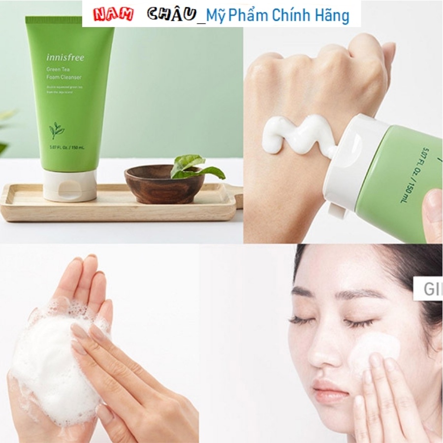 Sữa rửa mặt Innisfree Trà Xanh Green Tea Cleansing Foam 150ml NPP Nam Châu