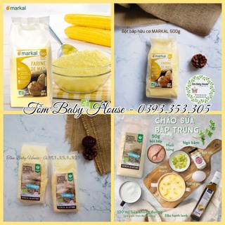 Bột bắp - bột ngô hữu cơ MARKAL, PROBIOS hạt mịn làm bánh cho bé ăn dặm