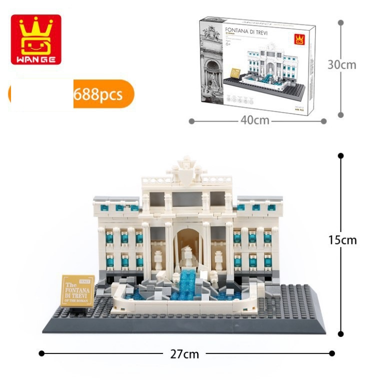 BILEGOX Lego xếp hình Fontana DJ Trevi WANGE-7014 NLG0044-3