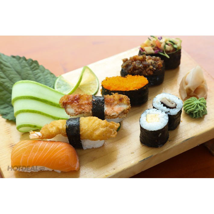 Thớt Sushi Sashimi Gỗ 25x15 cm, khay gỗ đựng Sushi Sashimi, khay gỗ trang trí Thực Phẩm, Bánh Ngọt, Hải Sản