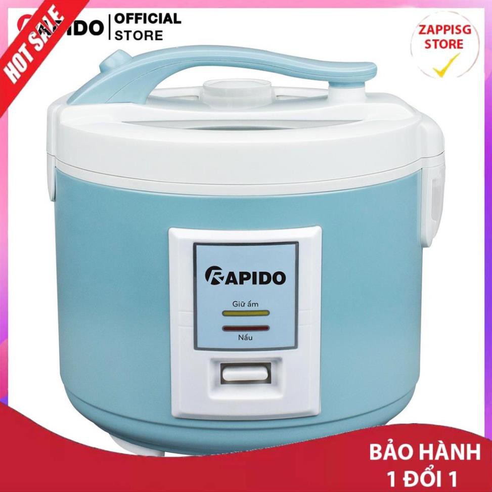 Sale Nồi cơm điện Rapido RC-1.5M điều khiển cơ, mặt kính trong suốt (1.5L - 500W - Hàng chính hãng)