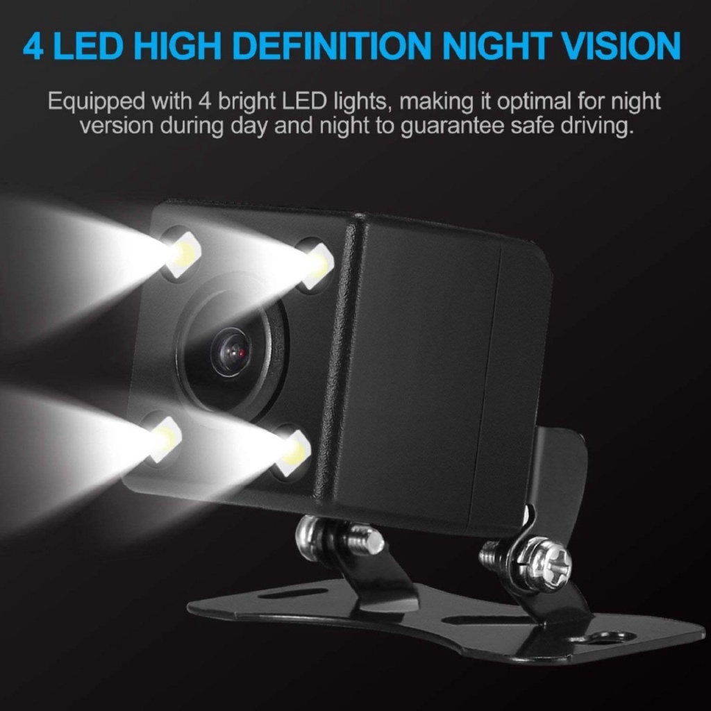 Camera Chiếu Hậu EKLEVA 2.5mm (4Pin Hoặc 5Pin) Có 4 Bóng LED Hỗ Trợ Quay Đêm Chống Thấm Nước Cho Ô Tô
