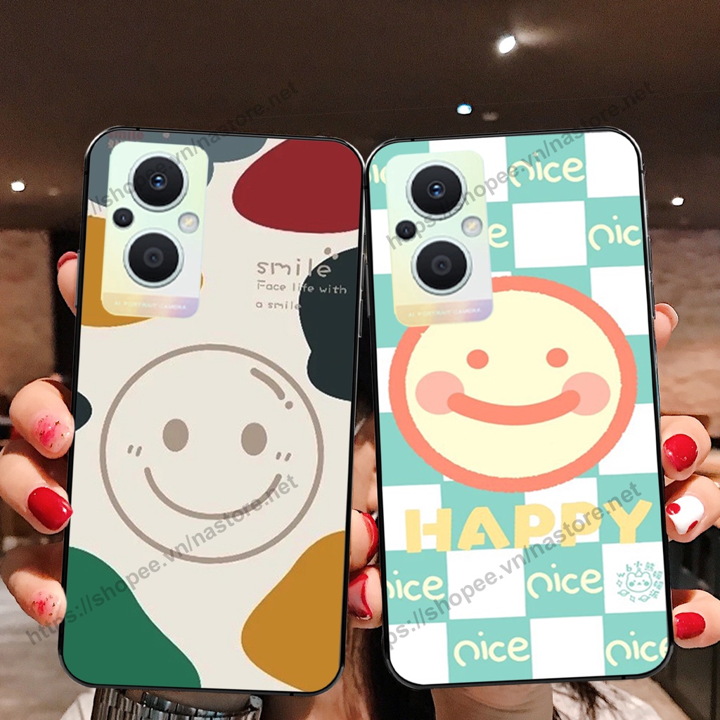 Ốp lưng Oppo Reno7 /  Reno 7Z 5G / Reno 7 mặt cười, họa tiết caro đơn giản đẹp cute